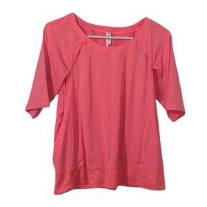Lululemon Sun Runner top flash neon cantaloupe/pink size 12